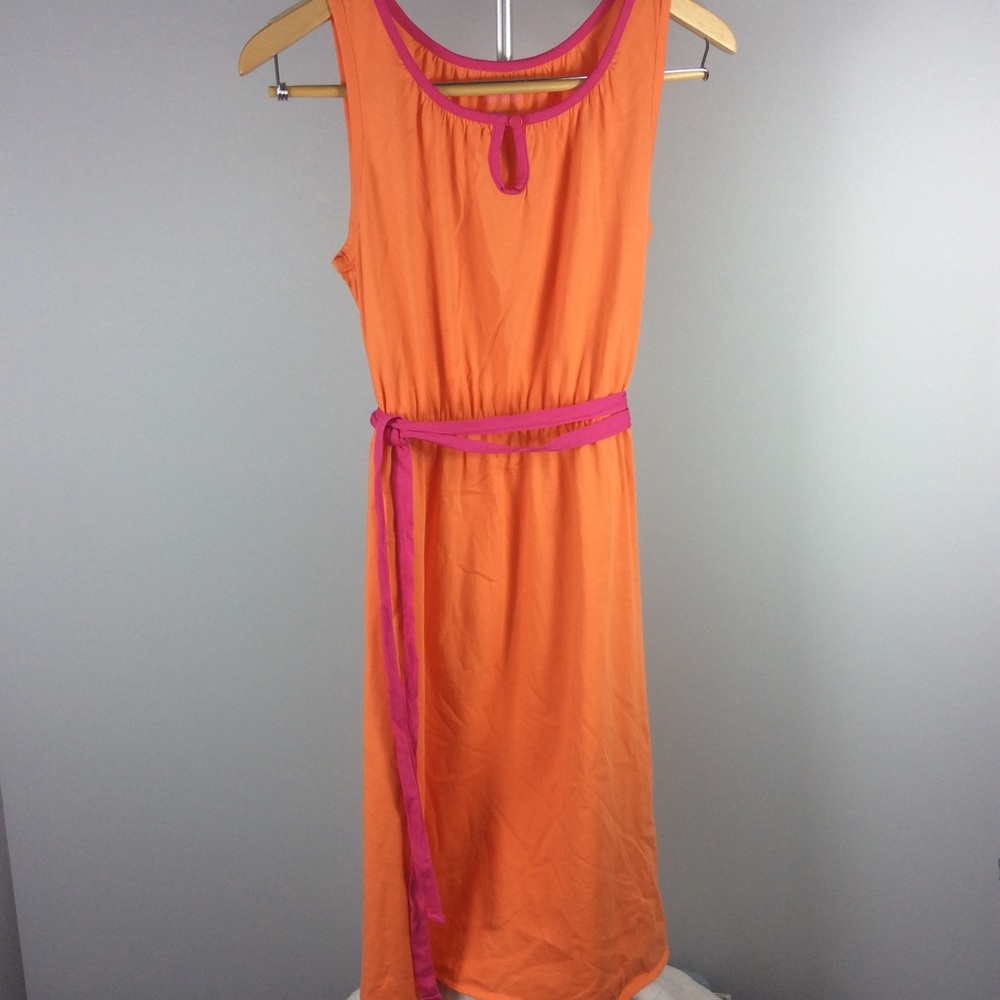 Lily Pulitzer Orange / Fuchsia Tank Dress w/sash.